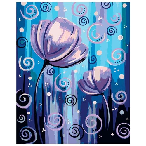 Картина по номерам Фиолетовые цветы, 40x50 см