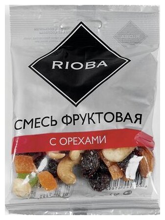 Смесь орехов и сухофруктов Rioba сладкая, 50 г