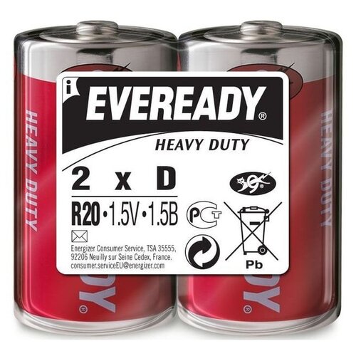 Батарейка R20 Eveready Carbon Zinc Hd 2 Шт. Energizer арт. 7638900370836