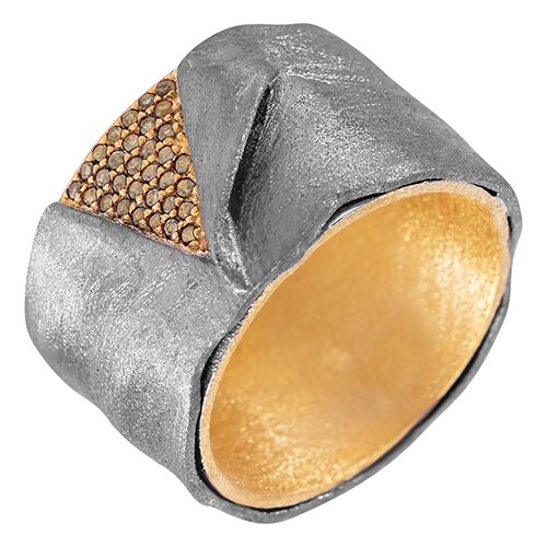 фото Element47 широкое ювелирное кольцо из серебра 925 пробы с перидотами r01633_ko_pd_bj, размер 18.5