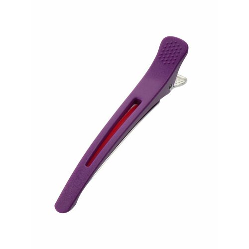 Зажимы для волос пластик/металл с силиконовой вставкой, 11,5 см (6 шт.) (03 Фиолетовые), Maple X, МР430-01