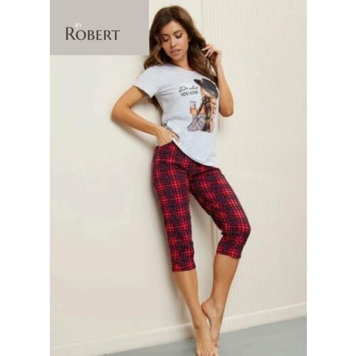 фото Комплект min max, бриджи, футболка, размер 48, красный, серый