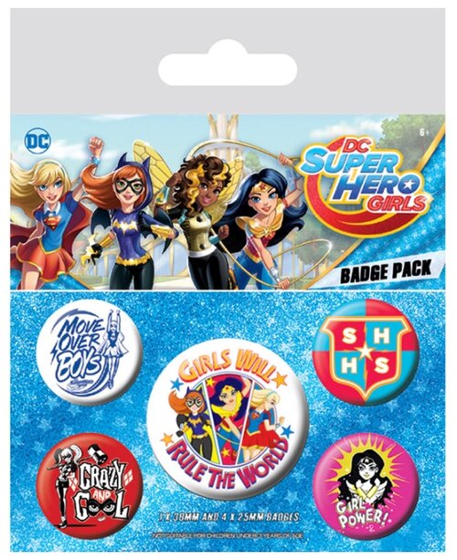 Набор значков DC Super Hero Girls: Girls Will Rule The World 5-Pack