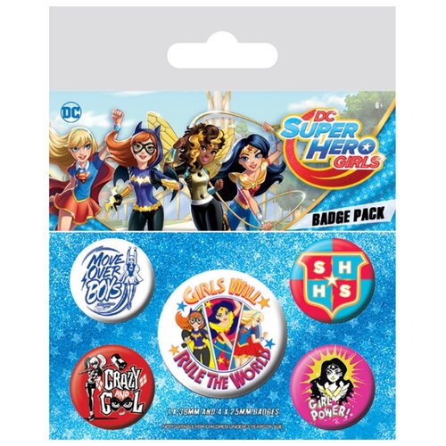Набор значков DC Super Hero Girls: Girls Will Rule The World 5-Pack dc super hero girls harley quinn s spooky sticker