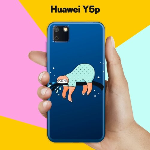 Силиконовый чехол Ленивец на ветке на Huawei Y5p