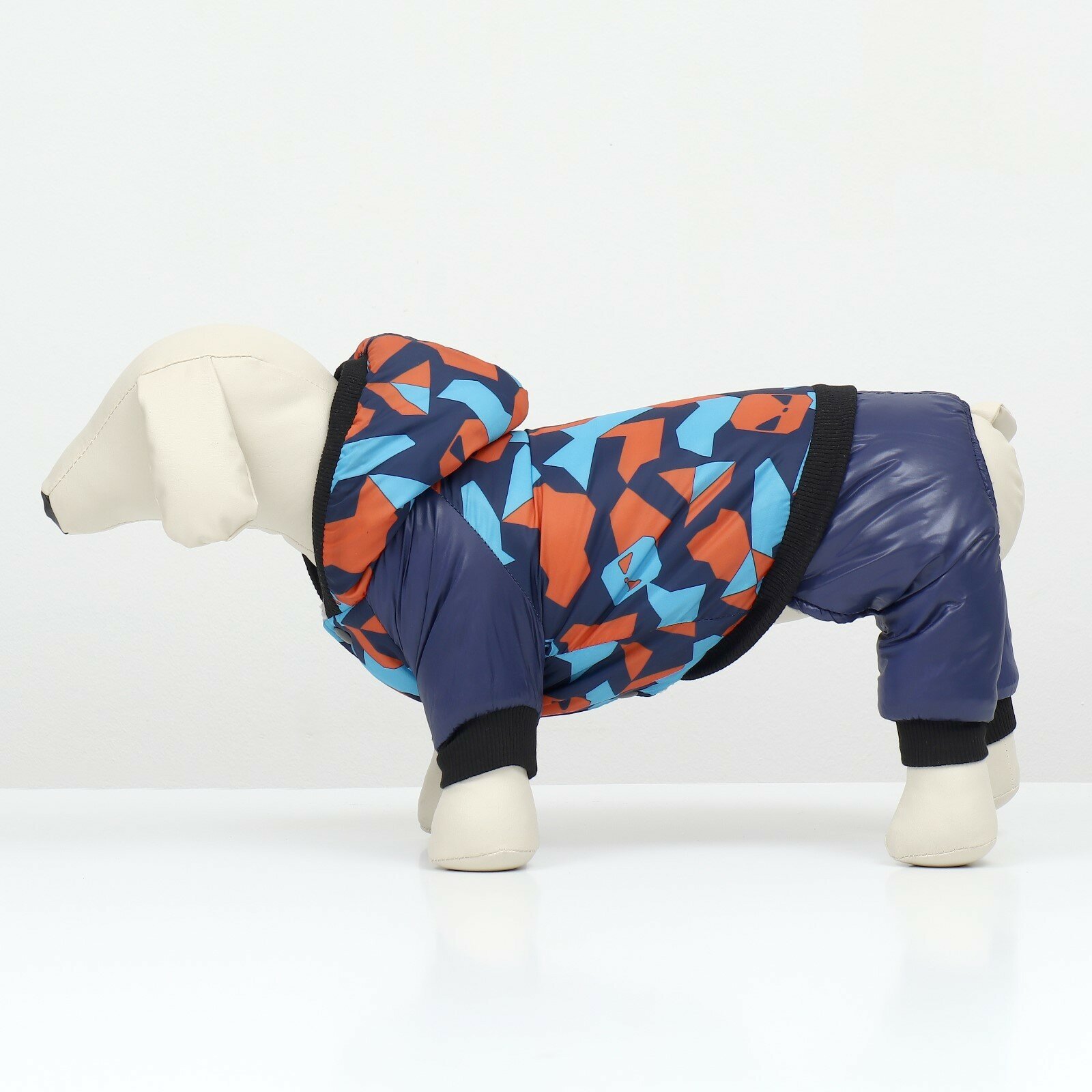 Комбинезон для собак на меховом подкладе с капюшоном, размер S - фотография № 15