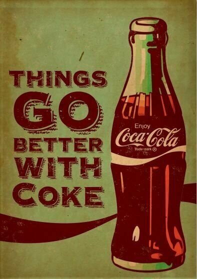 Плакат/Постер рекламный Coca-Cola 84х119 см