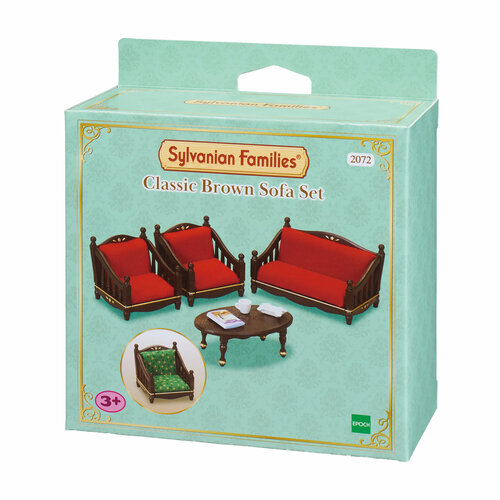 набор sylvanian families семейство шоколадных кроликов 5655 Игровой набор Классическая коричневая мебель для гостиной