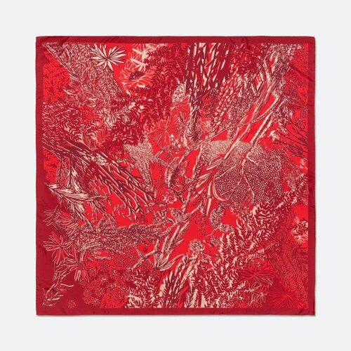 Платок Petrusse,90х90 см, красный, мультиколор