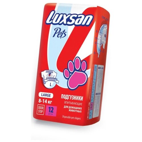 Подгузники для собак Luxsan Pets Large 11.5х12 см 11.5 см 12 см 12 шт. 1 шт. L