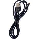USB кабель - 8 pin, Type-C, микро USB FaisON FS-K-788 TRES, 1.0м, круглый, 2.1A, нейлон, в переплёте, 3 в 1, магнит, цвет: чёрный - изображение