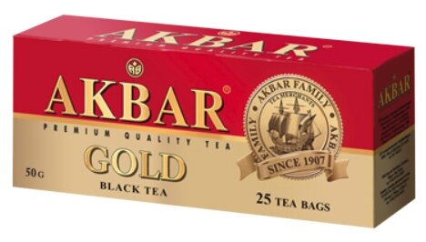 Чай черный Akbar Gold, в пакетиках, 2 г × 25 шт. - фотография № 1