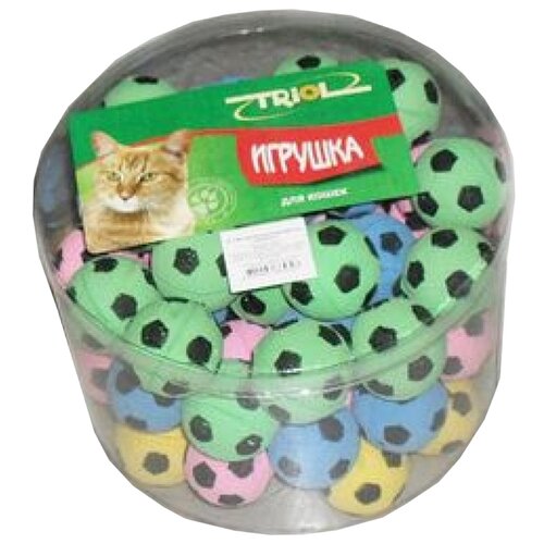 Набор игрушек для кошек Triol футбольный 60 шт (01T/Чм-12000/22131028), зеленый/синий/желтый/розовый, 1шт.