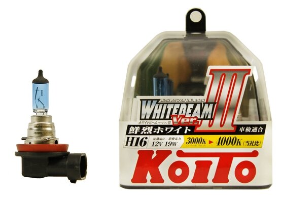 Лампа Высокотемпературная Koito Whitebeam H16 12V 19W 4000K (Комплект 2 Шт.) KOITO арт. P0749W