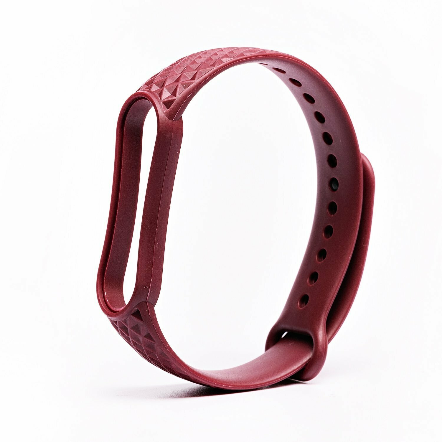 Ремешок Activ для Xiaomi Mi Band 5 Silicone Рельеф Bordo 121963 - фото №1