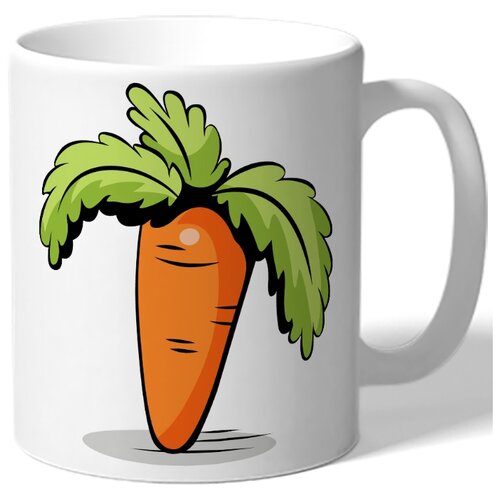 фото Кружка белая парная в подарок влюбленным - морковь стоит drabs