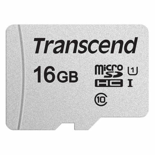 Карта памяти microSDHC UHS-I U1 Transcend 16 ГБ, 95 МБ/с, Class 10, TS16GUSD300S, 1 шт, без адаптера