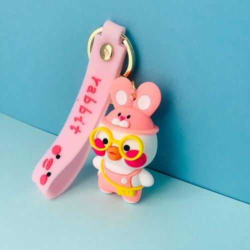 Брелок, матовая фактура, желтый, розовый