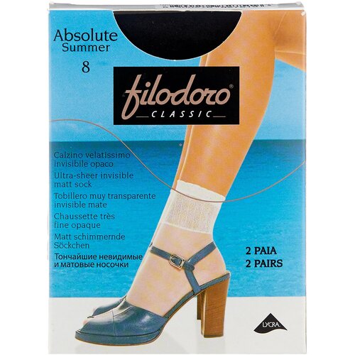 Носки Filodoro, 8 den, 2 пары, размер One Size, бежевый