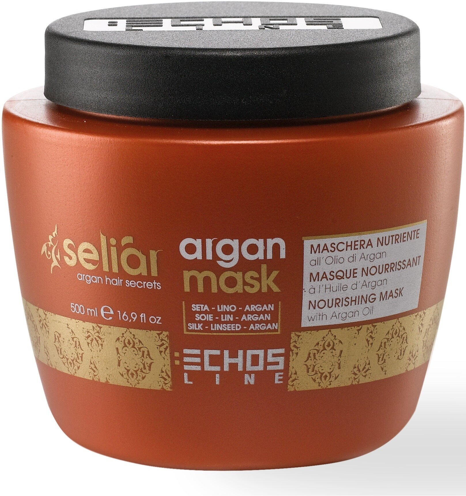 Маска SELIAR ARGAN для питания волос ECHOS LINE с аргановым маслом 500 мл