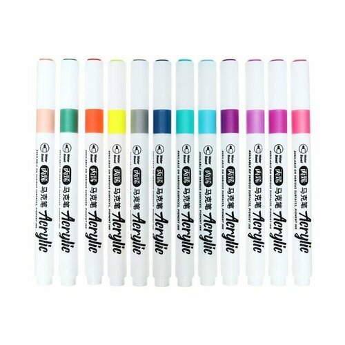 Набор маркеров акриловых 24 цвета круглый наконечник для любой поверхности 1591₽