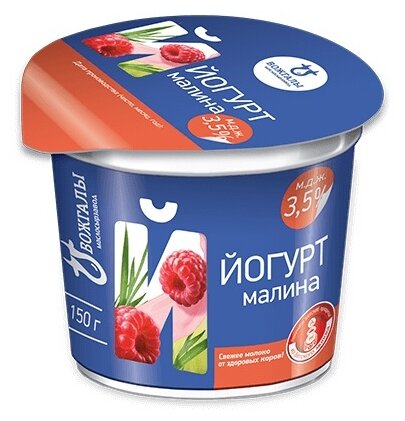 Йогурт ВОЖГАЛЫ маслосырзавод Малина 3.5%, 150 г