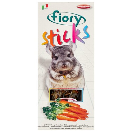 Лакомство для Fiory Sticks с морковью, 80 г, 2 шт. в уп. лакомство для грызунов fiory бисквиты с морковью 30г