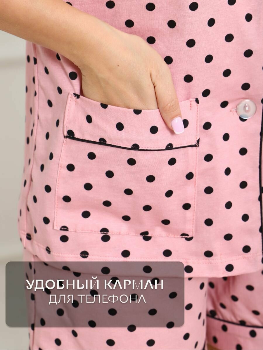 Пижама TRIKOTEL женская с шортами, домашний комплект с шортами - фотография № 3
