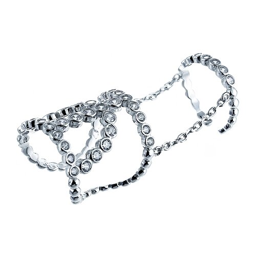 фото Element47 кольцо фаланговое из серебра 925 пробы с кубическим цирконием car1410_ko_001_wg, размер 14