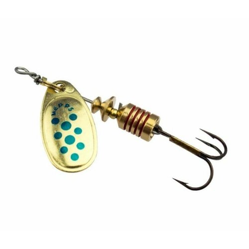 Блесна вращающаяся Mepps COMET PTS, 5, Gold/Blue dots, комплект из 1 штука