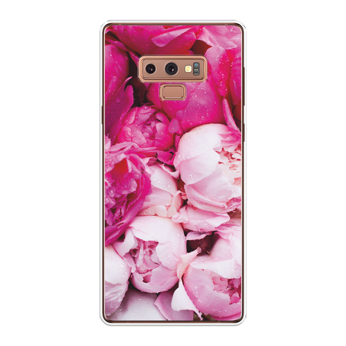 Силиконовый чехол на Samsung Galaxy Note 9 / Самсунг Галакси Нот 9 Пионы розово-белые