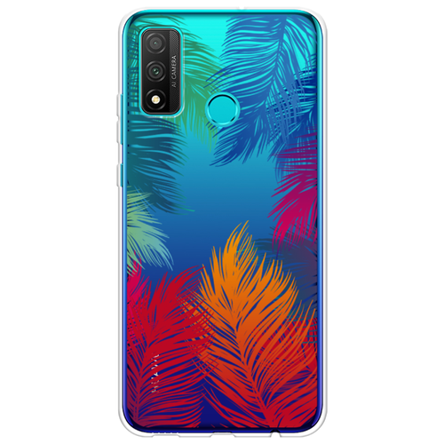 фото Силиконовый чехол рамка из перьев на huawei p smart 2020 case place