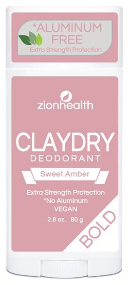 Глиняный дезодорант стик Zion Health Claydry Deodorant Сладкая Амбра, 80 гр