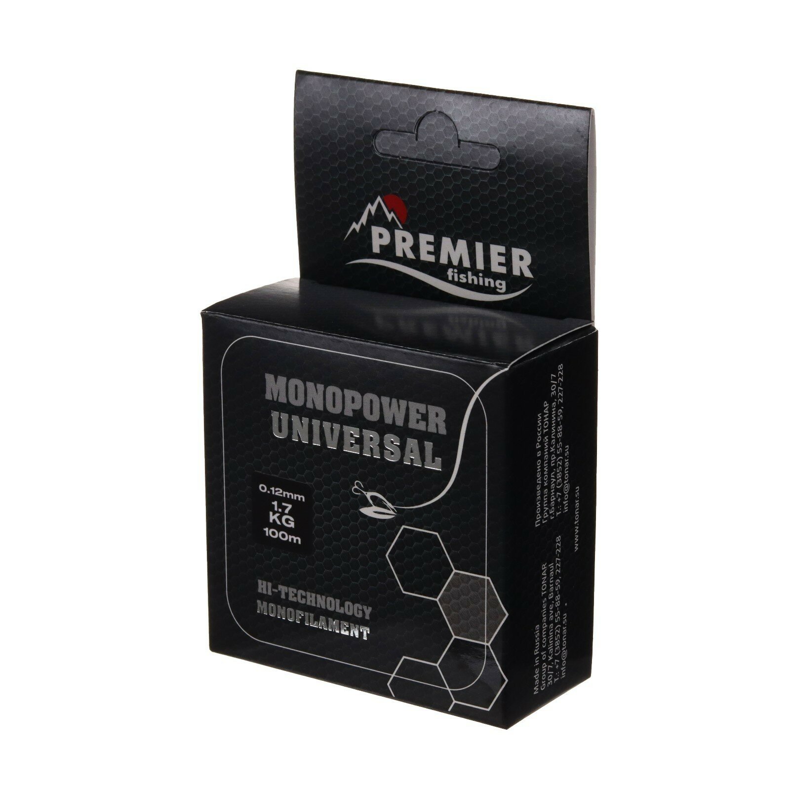 PREMIER fishing Леска Preмier Fishing MONOPOWER Universal, диаметр 0.12 мм, тест 1.7 кг, 100 м, прозрачная