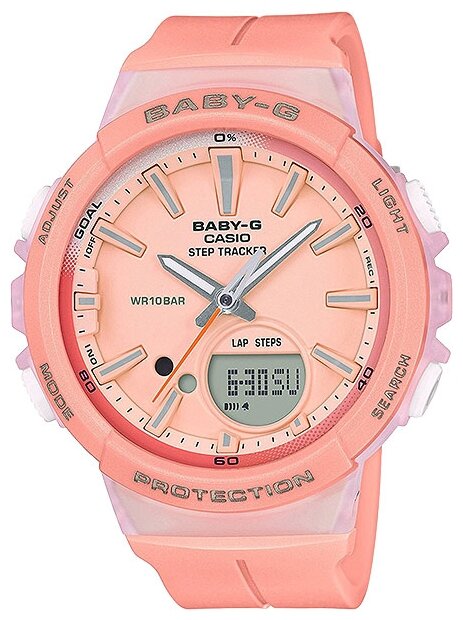 Наручные часы CASIO Baby-G BGS-100-4A, розовый, серый