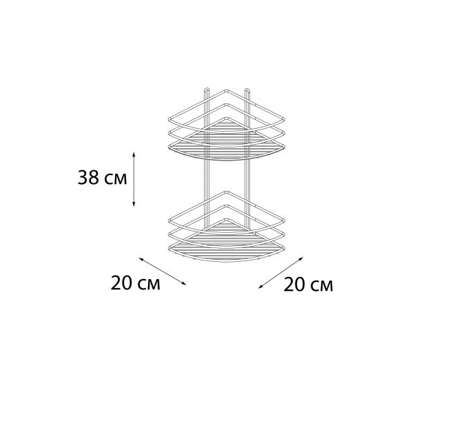 Полка корзина Fixsen угловая, двухэтажная, черная - фотография № 6