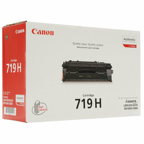 Картридж оригинальный Canon 719H (6400 страниц) черный (3480B002) картридж лазерный cactus cs c719 для canon lbp 6300dn 6650dn mf5840dn 5880dn ресурс 2100 стр