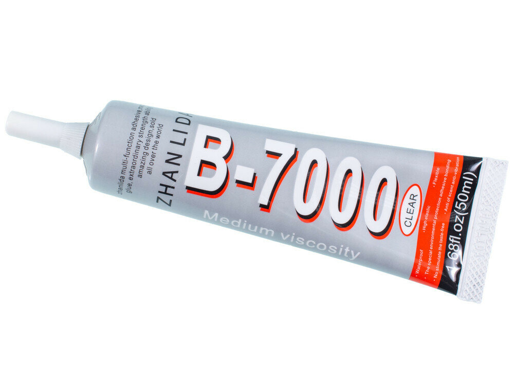 Клей B-7000 / B7000 (50 ml) прозрачный эластичный для проклейки тачскринов и приклеивания страз