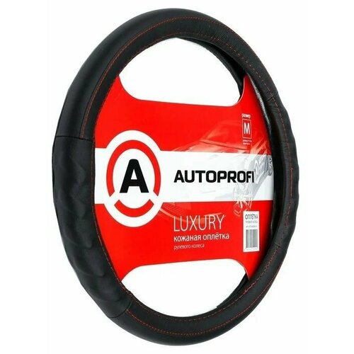 Оплетка M LUXURY AP-1070 BK/BK (M) нат. кожа чёрый