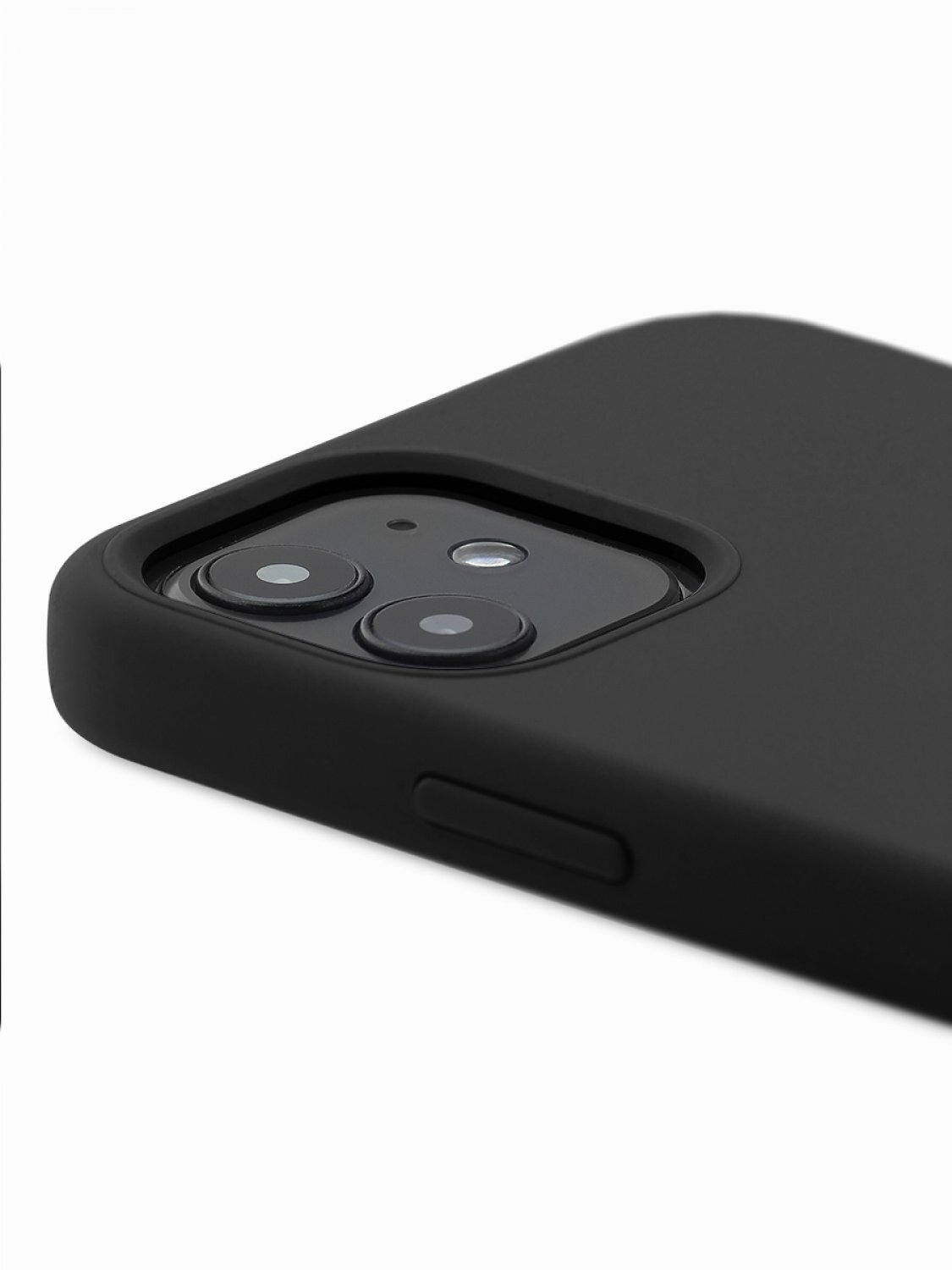 Чехол для iPhone 12 mini Kruche Silicone Black противоударный пластиковый кейс защитный силиконовый бампер софттач накладка с защитой камеры