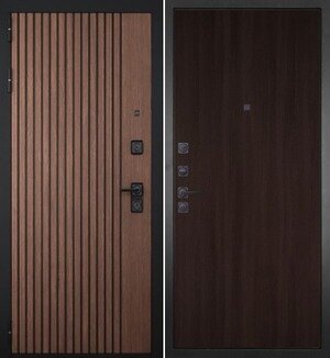 Входная дверь Афина - в квартиру, теплая, надёжная. Полотно 110-122 мм. Контуры уплотнителя - 3 шт. Правая 860*2050 Панель 002 Венге - фотография № 1