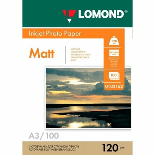 фотобумага lomond a3 230g m2 глянцевая односторонняя 50 лист Фотобумага Lomond Односторонняя Матовая A3/120/100л. (0102162)