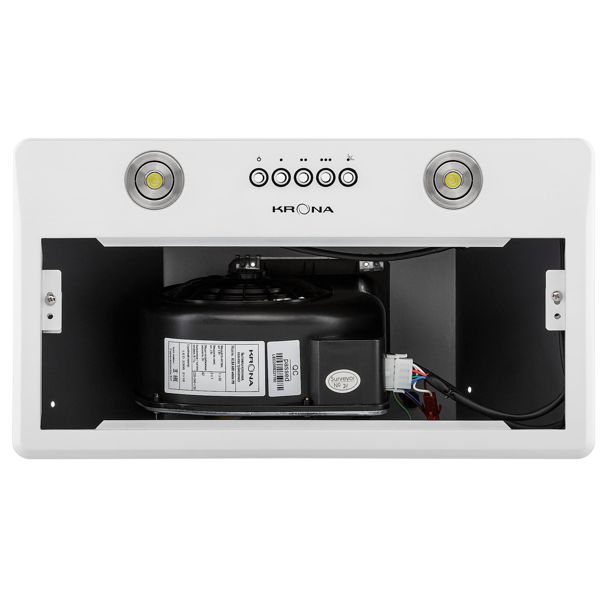 Вытяжка встраиваемая ALBA 600 white PB KRONA - фото №3
