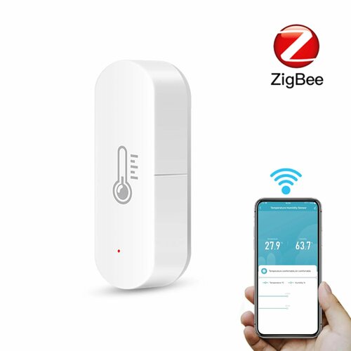 Датчик температуры и влажности Zigbee Tuya комнатный гигрометр-контроллер для умного дома работает с Alexa Google Home 756₽
