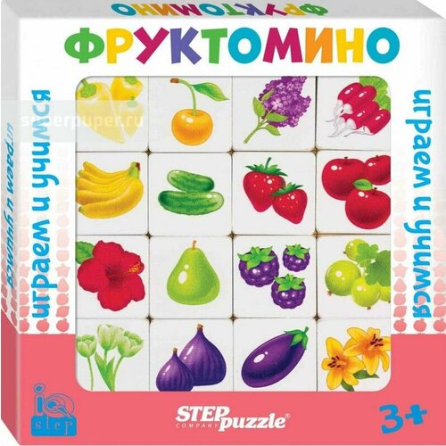 Развивающая игра из дерева Фруктомино IQ step настольная игра step puzzle фруктомино