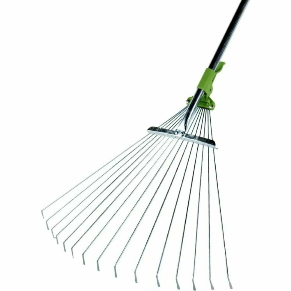 Регулируемые веерные грабли с рукояткой DON GAZON 15 оцинкованных зубов 1240 мм 126-1240 54978