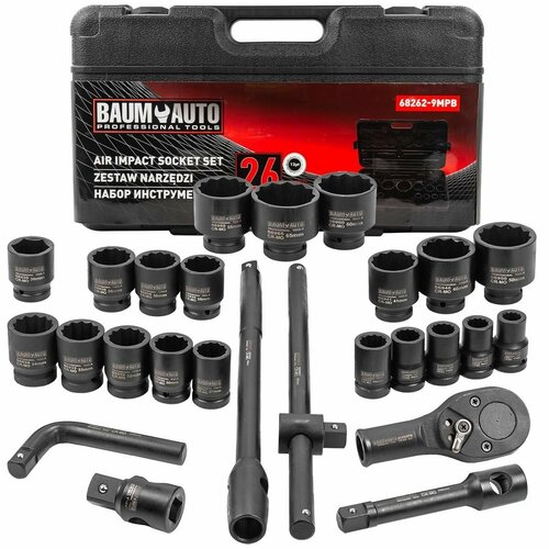 Набор инструментов ударных 26пр. 3/4'(12гр.) BaumAuto##Baum Auto BM-68262-9MPB