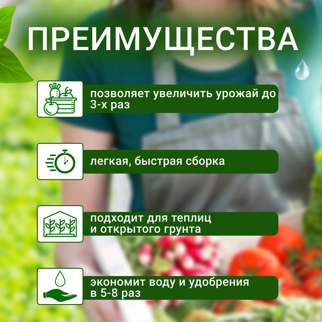 6 mils. Капельный полив от водопровода и бочки, 100 метров, 500 растений, система капельного полива — фото 1