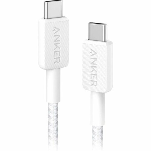Кабель Anker A81F6, Power Line 322, USB-C - USB-C, A81F6H21, 1.8 м, белый