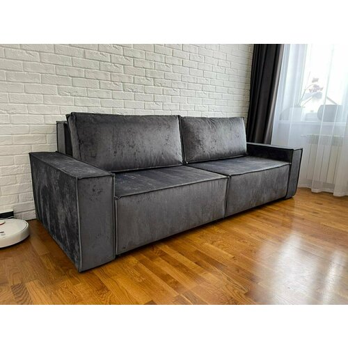 Прямой диван-кровать лофт серый мрамор для сна / для гостиной